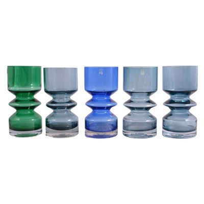 Lot 21 - Five Riihimäen Lasi Finnish Glass vases