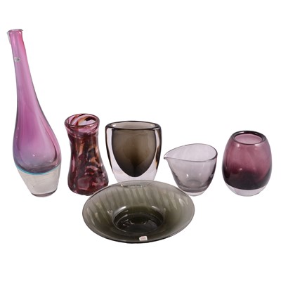 Lot 37 - Collection of ten Scandinavian and British Art Glass vases and bowls
