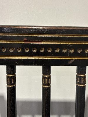 Lot 242 - Two Victorian Aesthetic salon chairs, designed by Christopher Dresser for Bushloe House