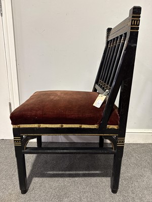 Lot 242 - Two Victorian Aesthetic salon chairs, designed by Christopher Dresser for Bushloe House