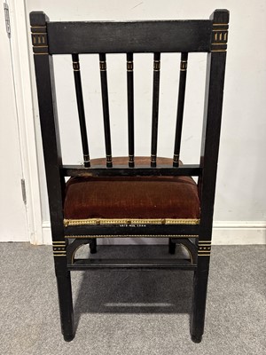 Lot 242 - Two Victorian Aesthetic salon chairs, designed by Christopher Dresser for Bushloe House