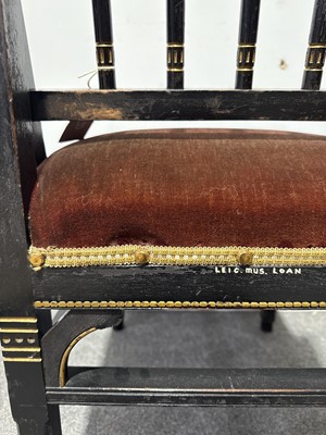 Lot 242 - Two Victorian Aesthetic salon chairs, designed by Christopher Dresser for Bushloe House