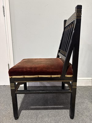 Lot 242 - Two Victorian Aesthetic salon chairs, designed by Christopher Dresser for Bushloe House