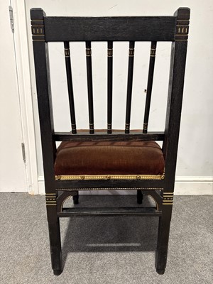 Lot 242 - Two Victorian Aesthetic salon chairs, designed by Christopher Dresser for Bushloe House