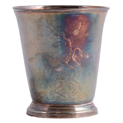 Lot 392 - George II silver beaker, London.