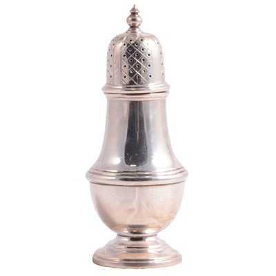 Lot 393 - Silver sugar caster, S J Rose & Son, Birmingham 1979.