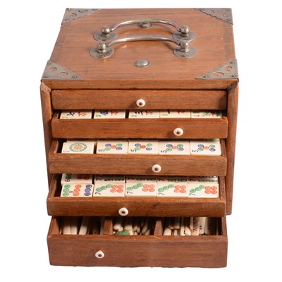 Lot 145 - Mahjong set, in five-drawer case
