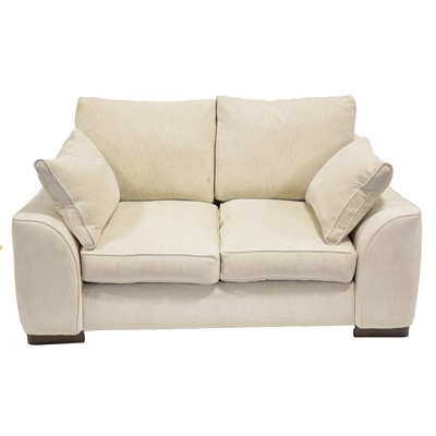 Lot 555 - Contemporary two-seat sofa and stool