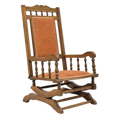 Lot 411 - American stained beechwood rocking chair