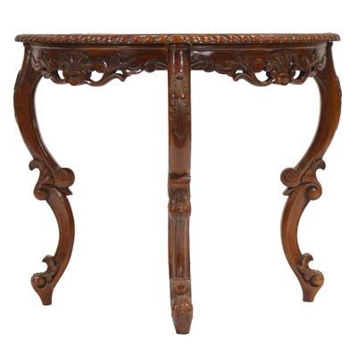 Lot 397 - Victorian style hardwood demi-lune console table
