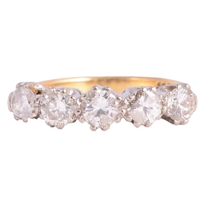 Lot 79A - A diamond five stone ring.
