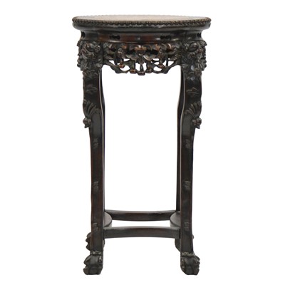 Lot 494 - Chinese carved hardwood stand