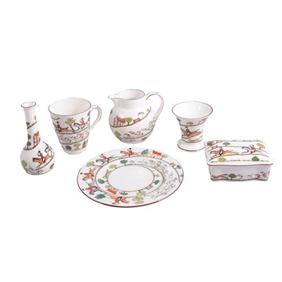 Lot 52 - Crown Staffordshire, a collection of Hunting series tableware