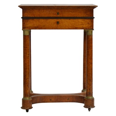 Lot 455 - Empire style burr walnut dressing table