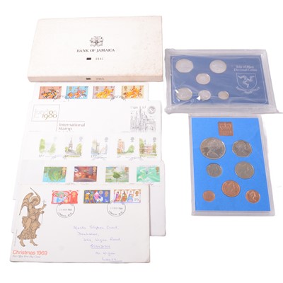 Lot 211 - Silver coin and coin sets, other coins, Bank of Jamaica banknote sets, and First Day Covers.