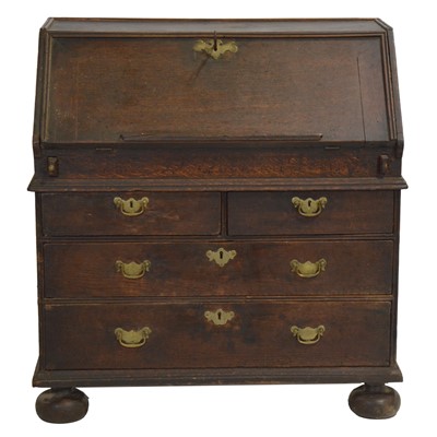 Lot 512 - George III oak bureau