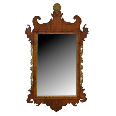 Lot 453 - Chippendale style walnut pier glass