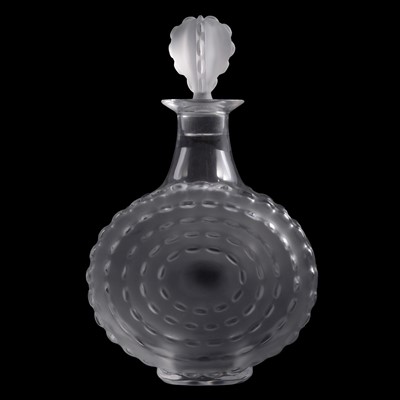 Lot 21 - Lalique, a 'Parme' clear and frosted glass decanter, post-1945