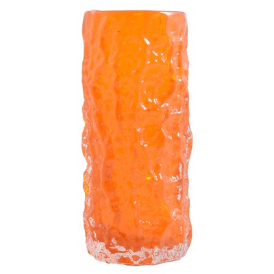 Lot 33 - Geoffrey Baxter for Whitefriars, a cylindrical 'Bark' Textured Series vase, pattern 9690