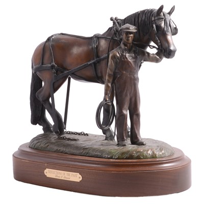 Lot 70 - Linda Stewart (American), 'Reflections of the Past' an equestrian bronze group