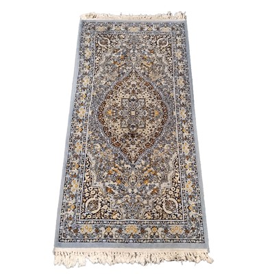 Lot 559 - Small Kashan hearth rug, and a small Chinese sculpted wool rug