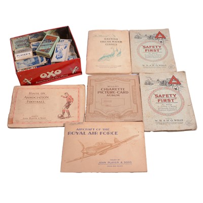 Lot 151 - Quantity of cigarette cards in three OXO tins and albums, some sets, some part sets