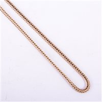 Lot 201 - A 9 carat yellow gold square foxtail design...