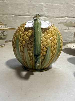 Lot 2 - Whieldon type earthenware pineapple teapot