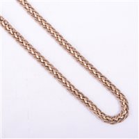Lot 203 - A 9 carat yellow gold necklace, diagonal links...