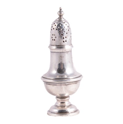 Lot 396 - Silver pepperette, marks rubbed.