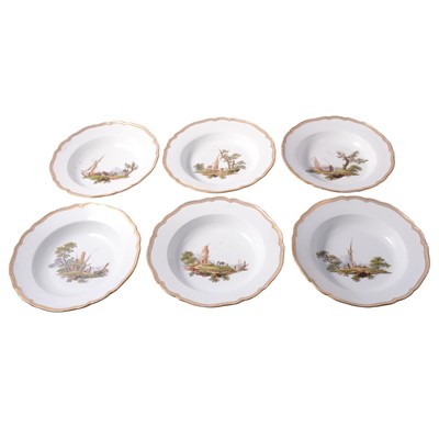 Lot 96 - Set of six Meissen porcelain soup plates