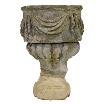 Lot 251 - A carved stone urn, probably early 18th century