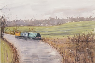 Lot 424 - James Kemp, Canal landscape