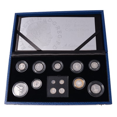 Lot 206 - Royal Mint Queen’s 80th Birthday Silver Coin Collection.