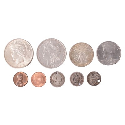 Lot 266 - Collection of mostly America coins, some silver content.