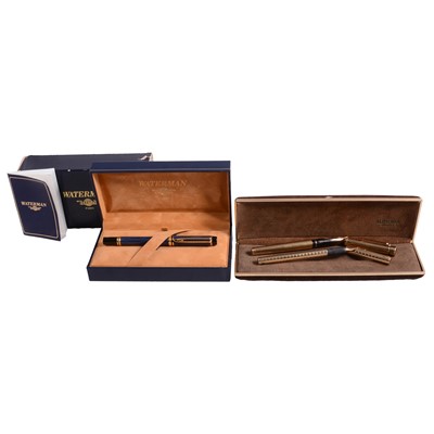 Lot 1213 - Three fountain pens, Waterman, Sheaffer, and another.
