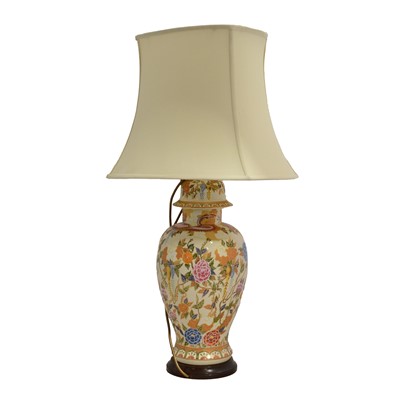 Lot 219 - Oriental style pottery lamp base