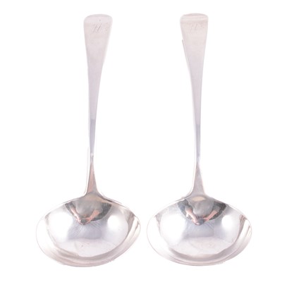 Lot 339 - Pair of silver sauce ladles