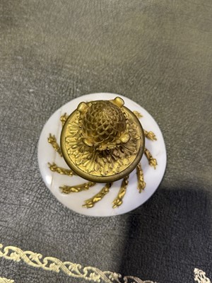 Lot 144 - French Louis XVI style marble and bronze cercle tournant clock