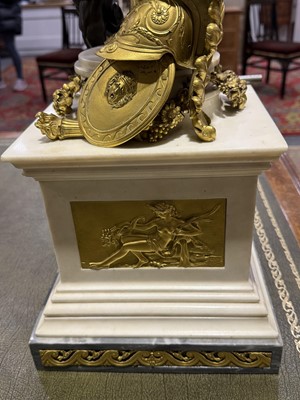 Lot 144 - French Louis XVI style marble and bronze cercle tournant clock