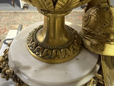 Lot 144 - French Louis XVI style marble and bronze cercle tournant clock