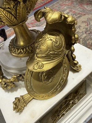 Lot 144 - French Louis XVI style marble and bronze cercle tournant clock