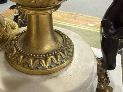 Lot 144 - French Louis XVI style marble and bronze cercle tournant clock