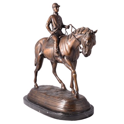 Lot 128 - Large modern sculpture of a dressage horse with rider