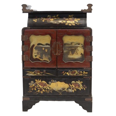 Lot 508 - Japanese lacquered table cabinet