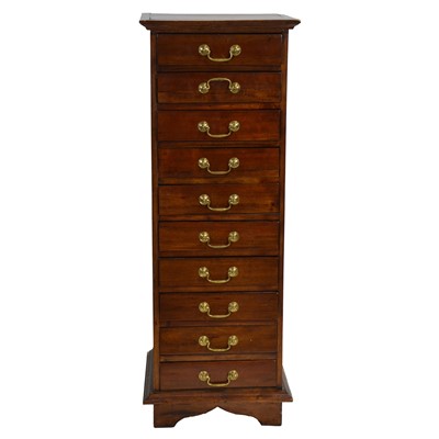 Lot 437 - Hardwood pedestal chest of drawers