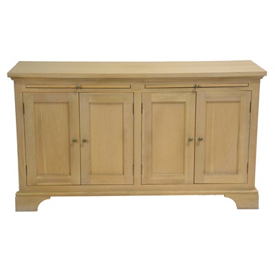 Lot 428 - Modern light oak sideboard with matched mirror back