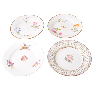 Lot 18 - Two Nantgarw porcelain plates, and a pair of Swansea porcelain plates