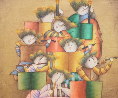 Lot 423 - Joyce Roybal, Musicians, two works