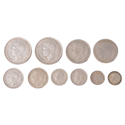 Lot 261 - Collection of British 1920-1946 silver content coins.